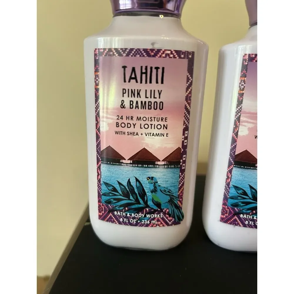 Bath&Body Works Body Lotion TAHITI PINK LILY & BAMBOO Set Of 2 Bottles Lotion